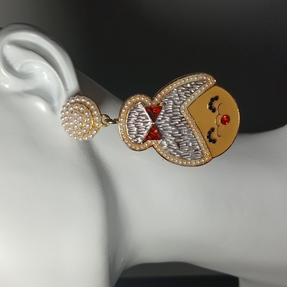 Happy Holiday's Mrs Claus Woman Earrings - Picture 6 of 6